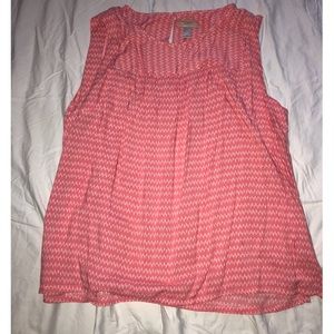 LOFT pink and white blouse